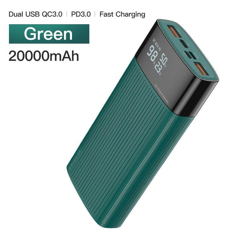 KUULAA power bank 20000mah Quick Charge 3.0 portable charger PD fast charging powerbank for redmi note 9 poco x3 iphone 11 X XR - Surprise store