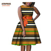 autumn women african dress AFRIPRIDE private custom sleeveless knee-length A-Line pleated casual dress pure cotton A722584 - Surprise store