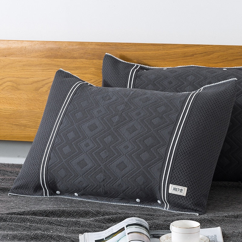 2pcs Gauze Pillowcase with Buckle Gauze Pillowcase preventing acne scars suit for Summer Buckle Desing convenient assemble