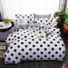 Classic Black White Grid Bedding Set Fashion Polka Dot Double Bed Linens Cover Set Quilt Pillowcase Shinging Star Pattern
