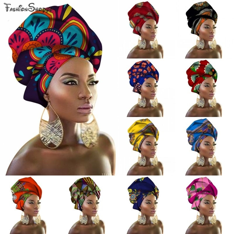 National Decorative Scarf Shawls Women African Head Wrap African Traditional Fashion Printed Ankara Cotton Headscarf