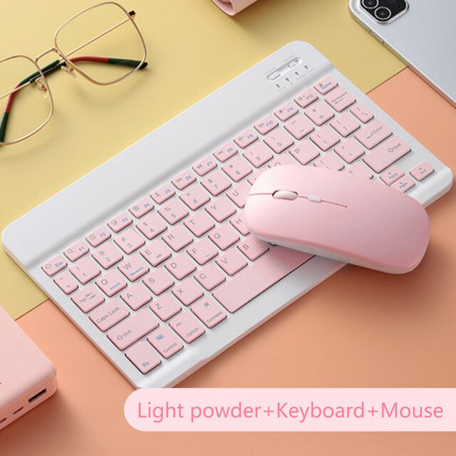 Mini Wireless Bluetooth Keyboard For Tablet iPad iPhone Rubber Keycaps Rechargeable Keyboard For Smartphone Android IOS Windows