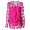 Spring and summer chiffon shirt women's casual long-sleeved hollow flower lace shirt shirt women - Surprise store