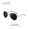 CAPONI Rimless Avation Sun Glasses For Men Polarized Discoloration Driving Fishing Sunglasses Light Weight Shades Male BS7466