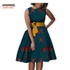 autumn women african dress AFRIPRIDE private custom sleeveless knee-length A-Line pleated casual dress pure cotton A722584 - Surprise store