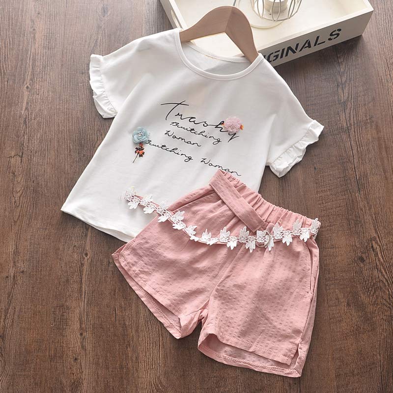 Bear Leader Girls Clothing Sets New Summer Sleeveless T-shirt+Print Bow Skirt 2Pcs for Kids Clothing Sets Baby Clothes Outfits