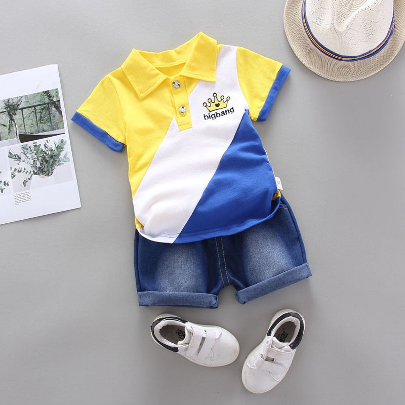 Baby boys clothing sets summer toddler fashion shirt+shorts 2pcs tracksuits for bebe boys newborn baby cotton clothes sets 2020