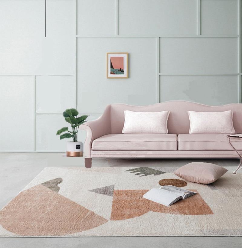 Abstract Geometry Pattern Lamb Velvet Material Europe Carpet rug Living room Bedroom Study Coffee table Decorative room - Surprise store