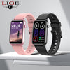LIGE 2021 1.57 inch Men Smart Watch Fitness Tracker Heart Rate Pedometer IP68 waterproof Women Smartwatch Men for Android iOS
