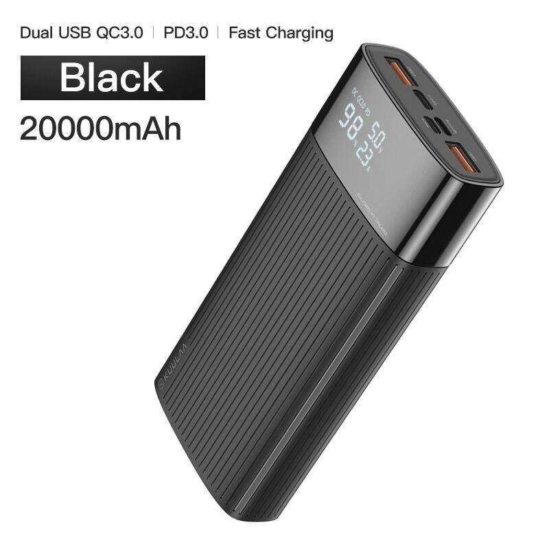 KUULAA power bank 20000mah Quick Charge 3.0 portable charger PD fast charging powerbank for redmi note 9 poco x3 iphone 11 X XR - Surprise store