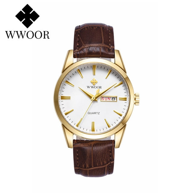 2021 WWOOR Luxury Gold Full Steel Watches Mens Square Quartz WristWatch For Men Sport Waterproof Week and Date Relogio Masculino