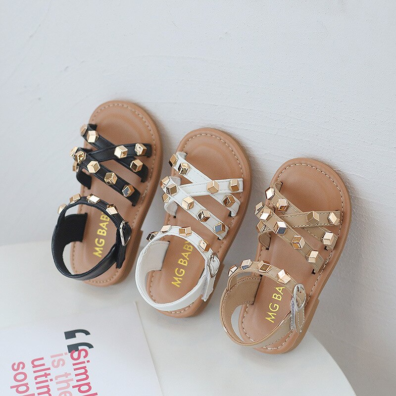 Kids Slippers 2021 Summer Girls Fashion Brand Princess Soft Flats Children Princess Pearl Beach Sandals Outdoor Dress Baby Shoes