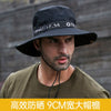 Men's Panama Hat Fisherman Hat Outdoor Breathable Mesh Hiking Hats 9CM Wide Brim Anti-UV Sun Hat Bucket Hat Mountaineering Caps