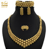 ANIID Nigeria Jewelry Sets For Women African Dubai Gold Bridal Wedding Gifts Party Ethiopian Bracelet Necklace Earrings Ring New