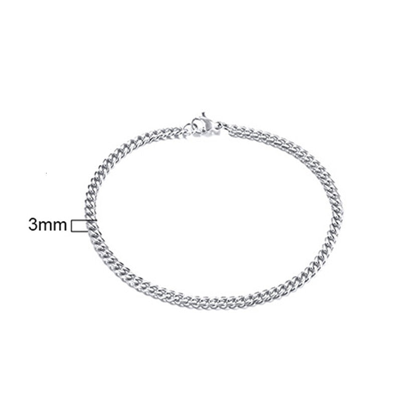 MENS BRACELET MIAMI CUBAN LINK CHAIN BRACELET IN STAINLESS STEEL BRAZALETS FOR MEN HUSBAND BOYFRIEND GIFT 3 TO 11MM
