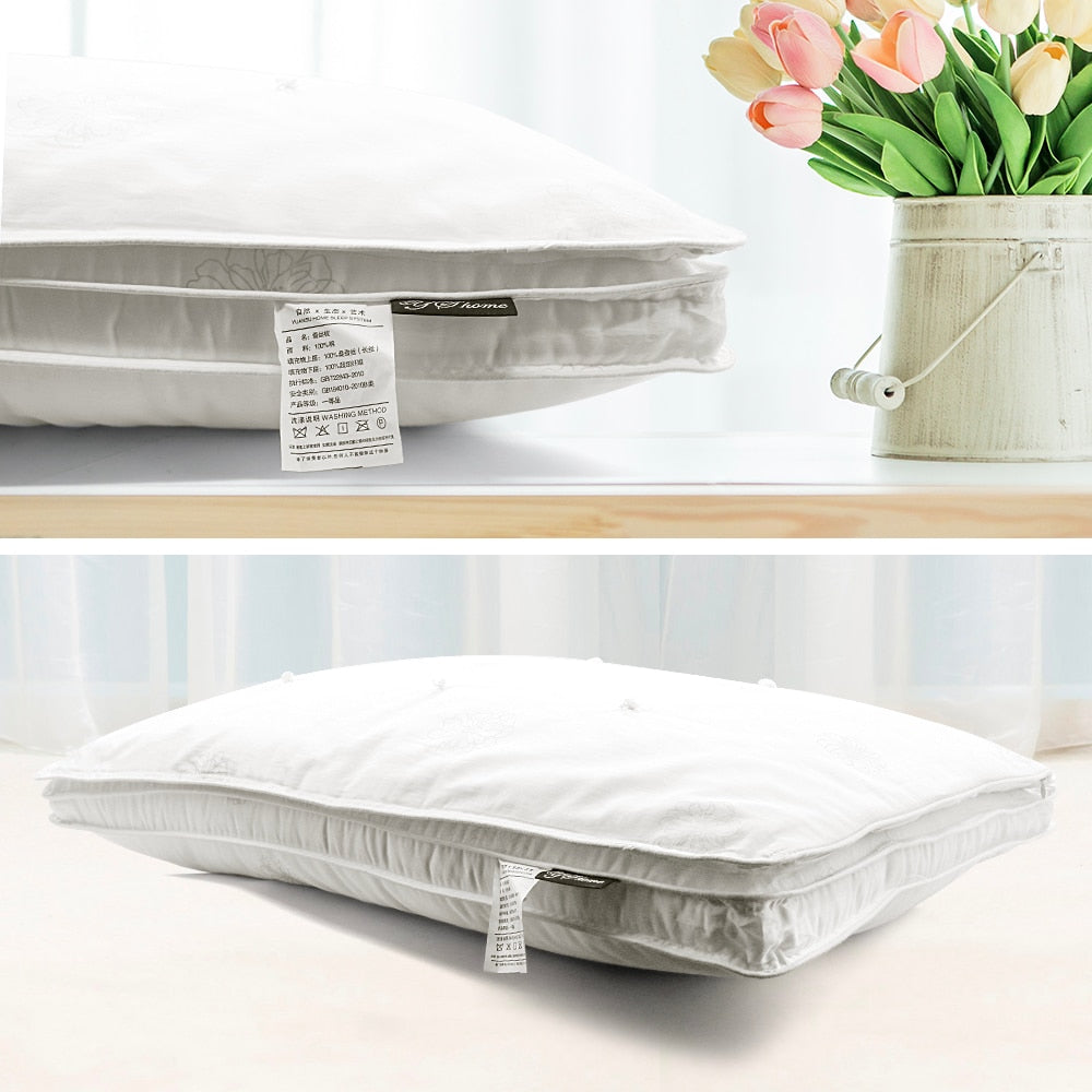 Pillow Chinese Natural 100% Silk Pillow 1.5kg/1.8kg/2.0kg Mulberry Memory White Pillow Health Sleeping Cotton Pillowcase Bedding