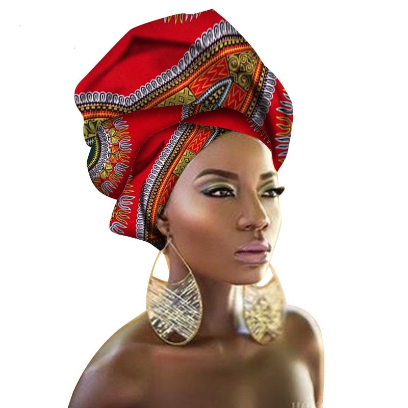 National Decorative Scarf Shawls Women African Head Wrap African Traditional Fashion Printed Ankara Cotton Headscarf