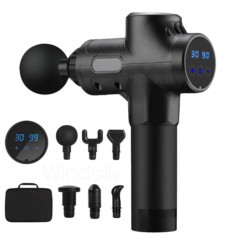 Massage Gun Deep Tissue Percussion Muscle Massager For Pain Relief 30 Speeds LCD Touch Display Fascia Gun Electric Body Massager