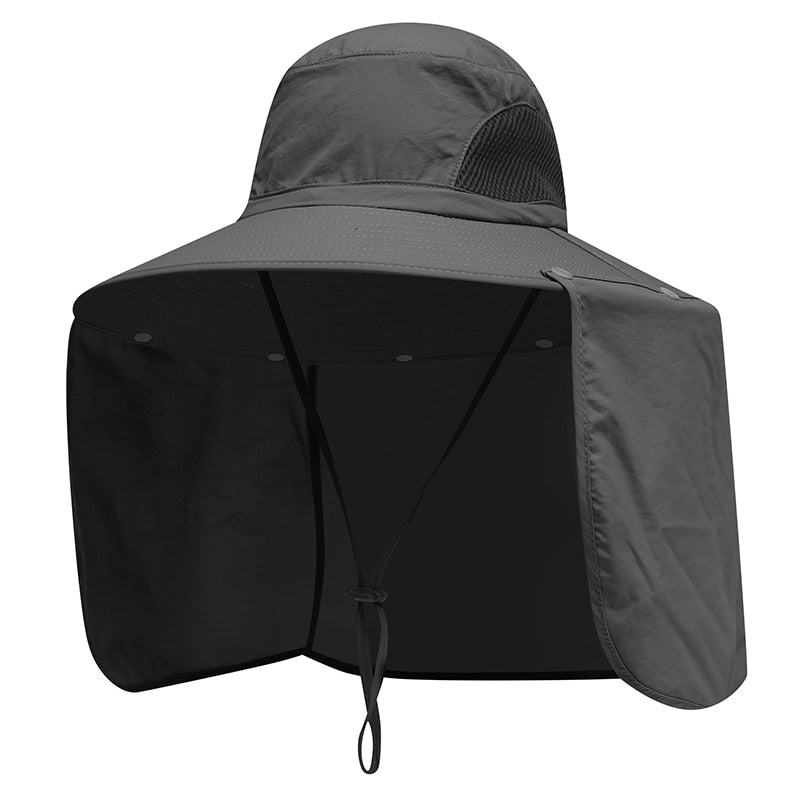 CAMOLAND 2 IN 1 Summer UPF50+ Sun Hats Women Mens Waterproof Fishing Hat With Neck Flap Hiking Cap Outdoor Bucket Hat