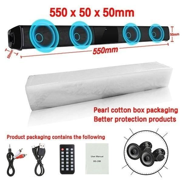 Home theater HIFI Portable Wireless Bluetooth Speakers column Stereo Bass Sound bar FM Radio USB Subwoofer for Computer TV Phone - Surprise store