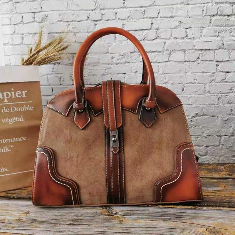 IMYOK New Designer Casual Women Tote Vintage Hand Bags Soft Leather Laides Shoulder Bag High Quality Sac a Main Femme