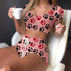 2021 Pajama Sets Sexy Lips Print Women Pajamas With Pants+Short Sleeve Sleepwear Pijama Nightie Home Clothes Pyjama Pour Femme