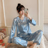 Silk Pajamas Women Cartoons Pajamas for Women Summer Nightwear Plus Size Pajama Two Piece Set Satin Silk Pyjamas Loungewear