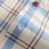 Men's 100% Cotton Long Sleeve Contrast Plaid Checkered Shirt Pocket-less Design Casual Standard-fit Button Down Gingham Shirts