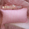 48x74cm Pink Twin Heart Rabbit Pillow Case Cover Cotton Hairball Ruffle Pillowcase Girl Cute Bedding Toy Home Decor