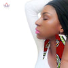 Trendy African Fabric Earrings Handmade Earrings For Women Party Gift African Print Ankara Big Oversized Drop Earrings WYB279