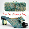 New Arrival Italian Shoes with Matching Bags for Wedding Italy Nigerian Women Wedding Shoe and Bag Set Decorated with Rhinestone