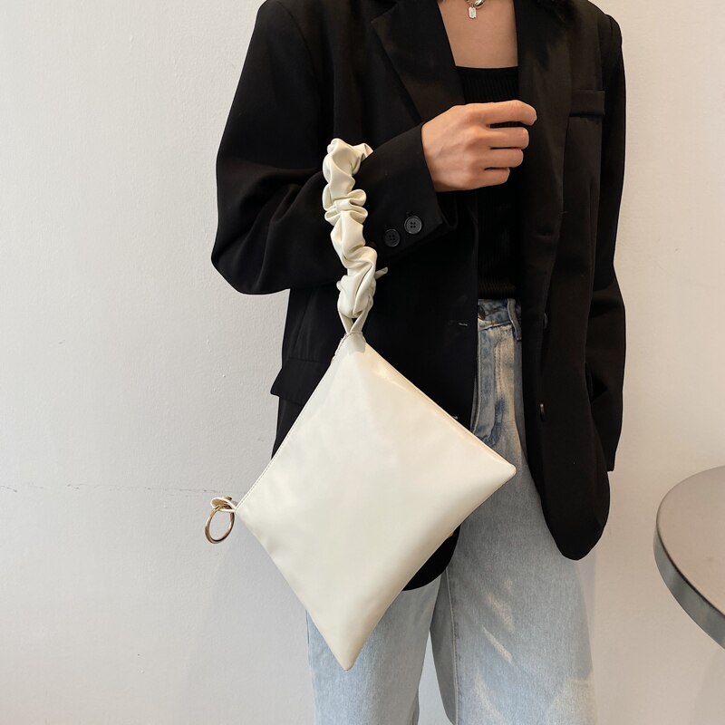 High Quality Flower Handle Tote Bags For Women 2021 Soft PU Leather Shoulder bags Designer Branded Handbags Purse Small