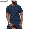 2019 African Men Clothing Ankara Pants Set Dashiki Shirt 2 Piece Outfit Crop Top Attire Short Sleeve Casual AFRIPRIDE A1916032