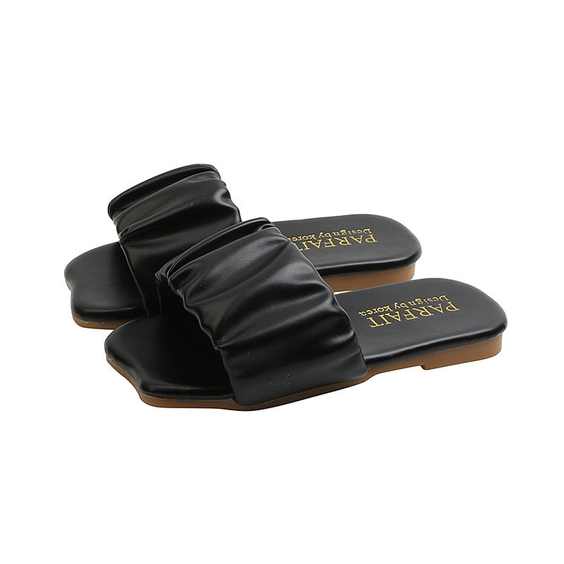 Girls Sandals Slides Kids Summer Beach Sandals Pleated Ruffles Princess Sweet Kids Slippers for Bath Swimming Indoor Outdoor New