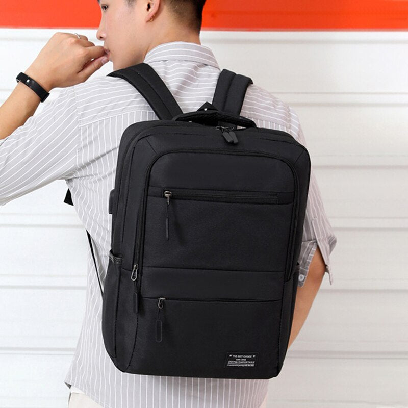 New 15.6 Inch Men Laptop Backpack Business Backpack Usb Charging Computer Backpacks Travel Large Capacity Nylon Men Bag