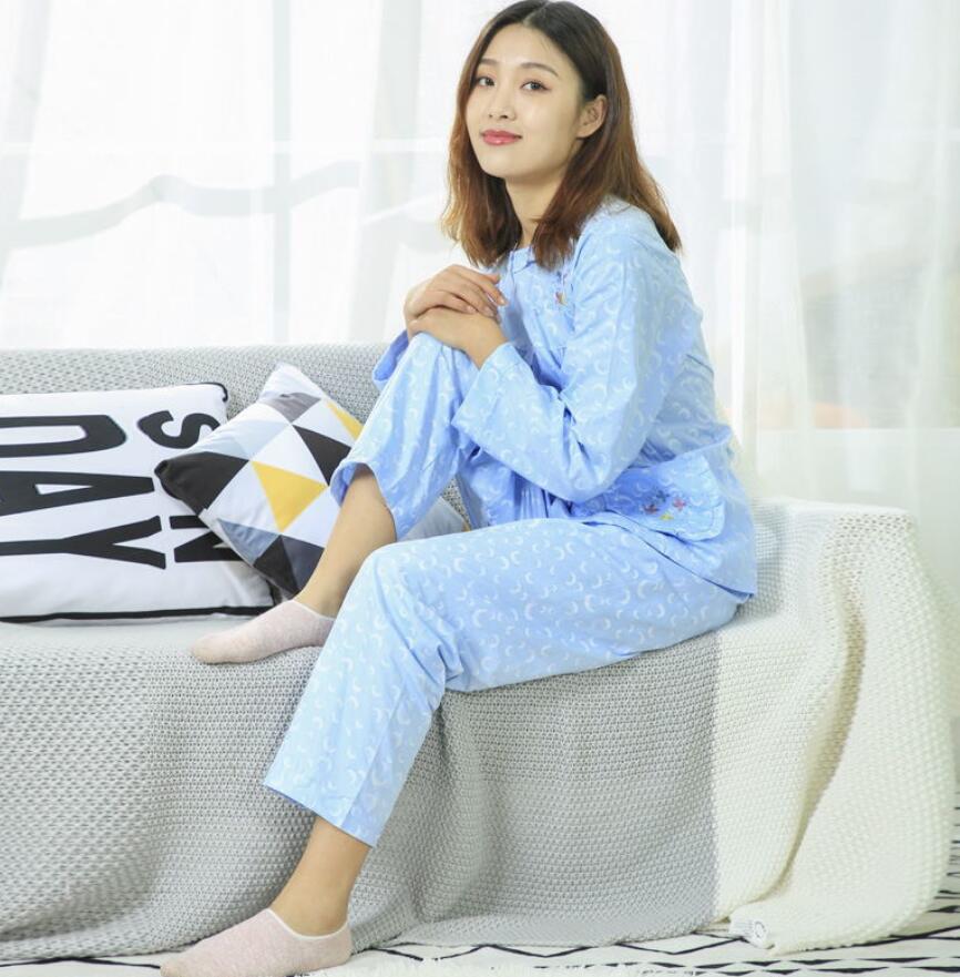 100% Cotton Women Pajamas Sets with Pants Cotton Pijama Plaid Spring Summer Pyjamas Sleepwear Cute Night Wear Nightsuits Mujer