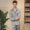 Spring Summer Men Ice Silk Pajama Sets Plus Size Turn-Down Collar Pijamas Dragon Print 2 Pieces Suit Fasinon Male Homewear