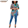 African print women casual shirt AFRIPRIDE tailor made half sleeves side slit long blouse for women 100% cotton A1922005 - Surprise store