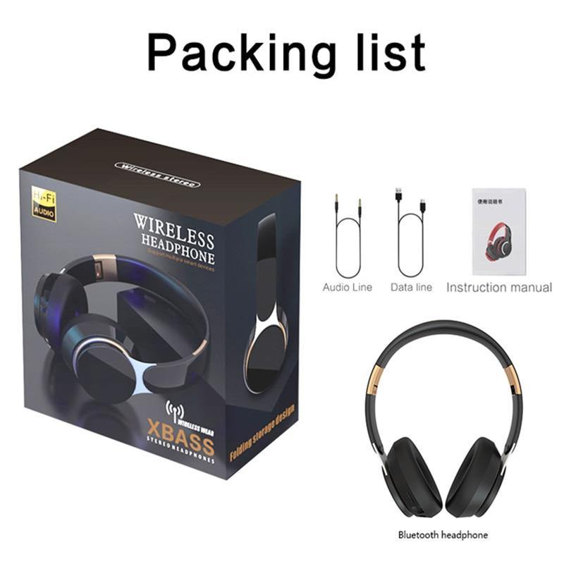 Tourya Wireless Headphones Bluetooth Headset Foldable Stereo Adjustable Earphones With Mic for phone Pc TV Xiaomi Huawei iphone - Surprise store