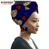 2020 fashion african headwraps+earings 2 piece sets for women bazin riche african head scarf pure cotton A19H002 AFRIPRIDE