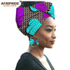 2020 fashion african headwraps+earings 2 piece sets for women bazin riche african head scarf pure cotton A19H002 AFRIPRIDE