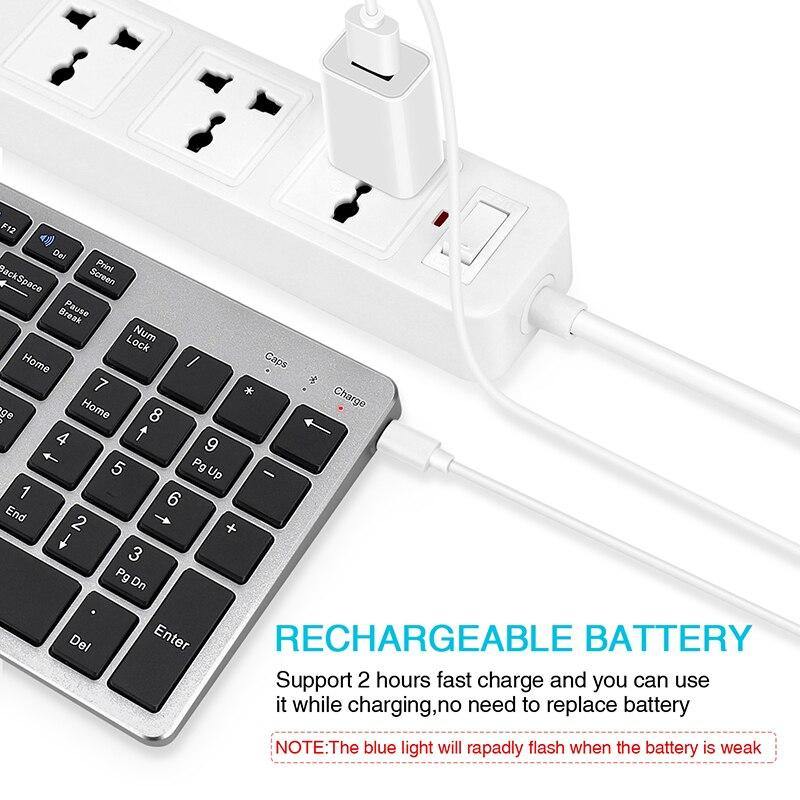 SeenDa Bluetooth Wireless keyboard for Tablet Laptop Smartphone Rechargeable Portable Wireless Keyboard with Number Pad - Surprise store