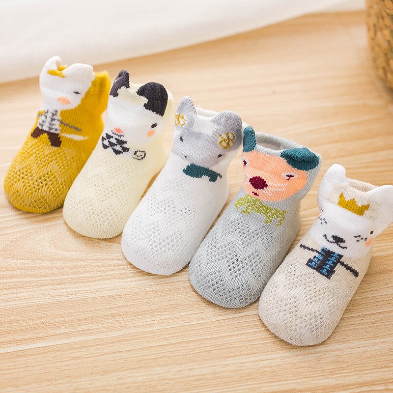 5 Pairs/lot 2021 Summer Boys Girls Kids Socks Mesh Socks 0-3T Children Kids Thin Short Socks Cotton Comfort Socks Kids Socks