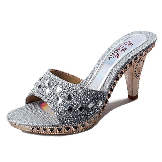 WDHKUN Spike Heels Women Pumps Sexy High Heels Women Crystal Party Women Shoes Gold Open Toe Ladies Shoes