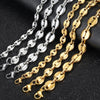 Stainless Steel Marina Coffee Beans Link Chain Necklace for Men Women 7/9/11mm Gold Silver Color Necklace Jewelry Gifts LKNM176