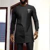 2021 African Men Shirt Mid Length T-shirts Round Neck Long Sleeve Tops Male Spring Traditional Pullover Plus Size Slim Dashiki