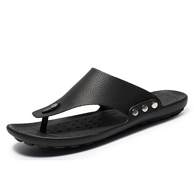 Men Flip Flops Summer Beach Sandals Slippers For Men Flats High Top Non-Slip PU Shoes Men Plus Size 44 Outdoor Casual Shoes 2020
