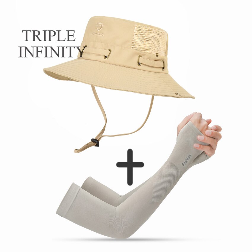 New Summer Mesh Breathable Bucket Hats Men's Outdoor Fishing Mountaineering Sun Hat Casual Foldable Adjustable Male Panama Hat