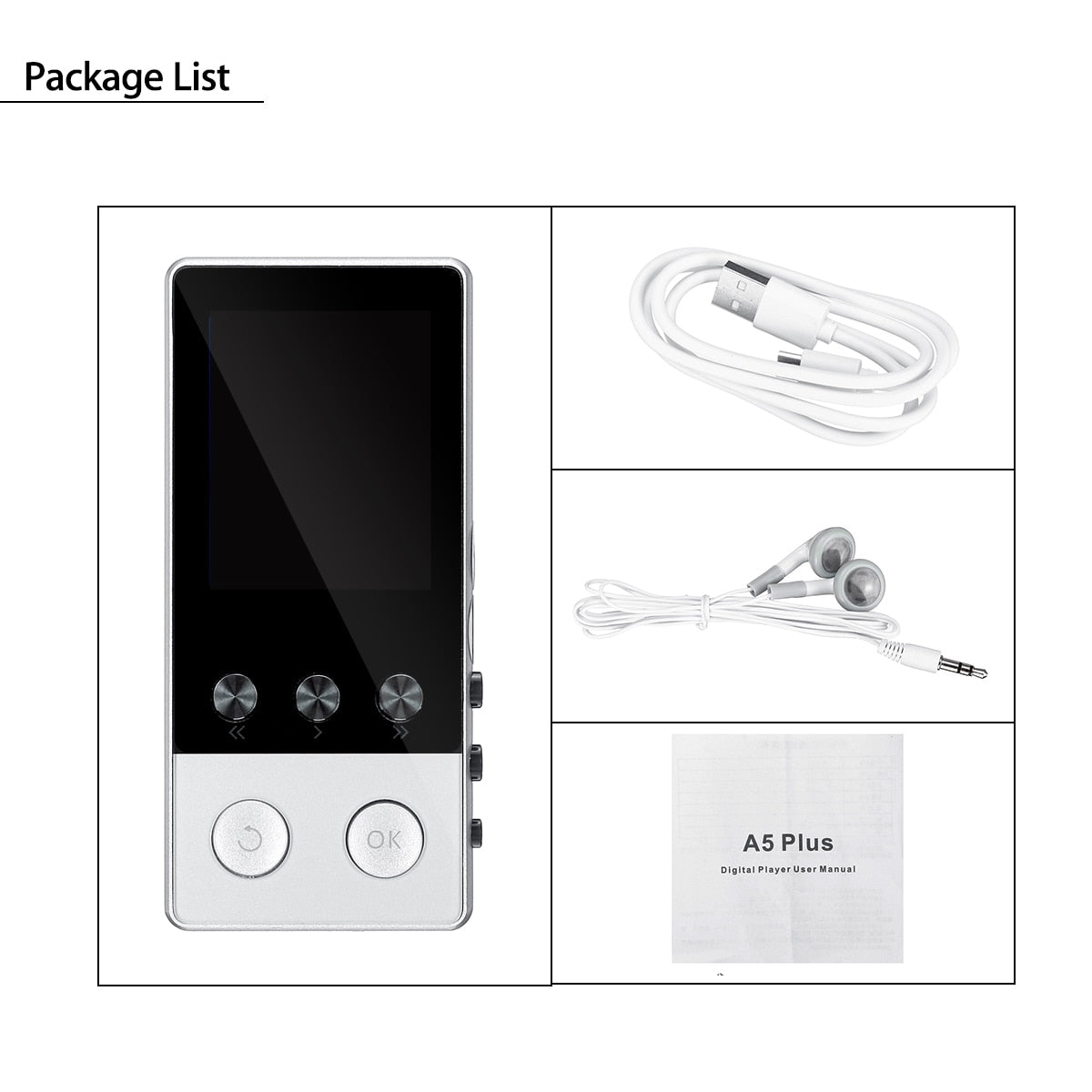 up to 128GB bluetooth MP3 Player Earphones HiFi fm Radio Sport MP 4 HiFi Portable Music Players Voice Recording Recorder TF Card