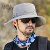 New Summer Mesh Breathable Bucket Hats Men's Outdoor Fishing Mountaineering Sun Hat Casual Foldable Adjustable Male Panama Hat